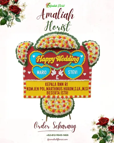 Karangan Papan Bunga Pernikahan di Oebufu